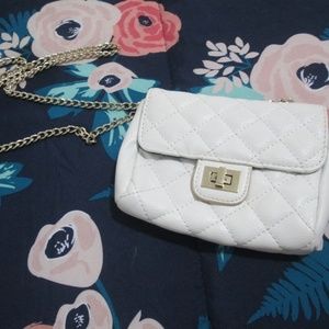 Forever 21 Quilted Faux Leather White Purse